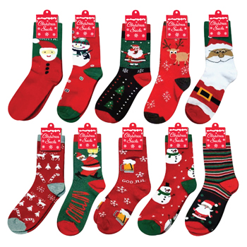 Christmas Socks - 10 assorted styles