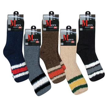 Men's Cozy Socks - solid colors w/stripe top