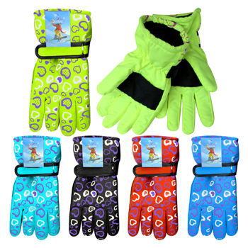 Ladies Snow Print Ski Gloves