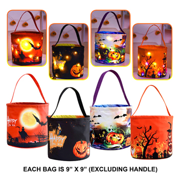 LED Light Up Halloween Bucket 4 assorted styles