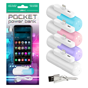 Power Bank Type C 4 colors assorted