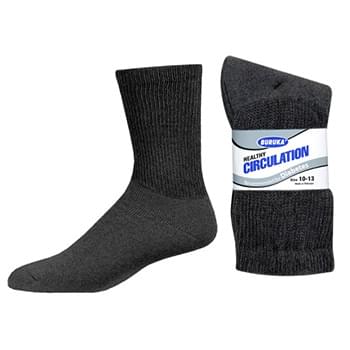 3 Pack Black Diabetic Socks 10-13