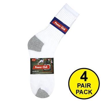 4 Pair Pack Crew Grey Heel + Toe Socks