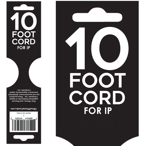 Header Tag For Iphone 10 FT cords