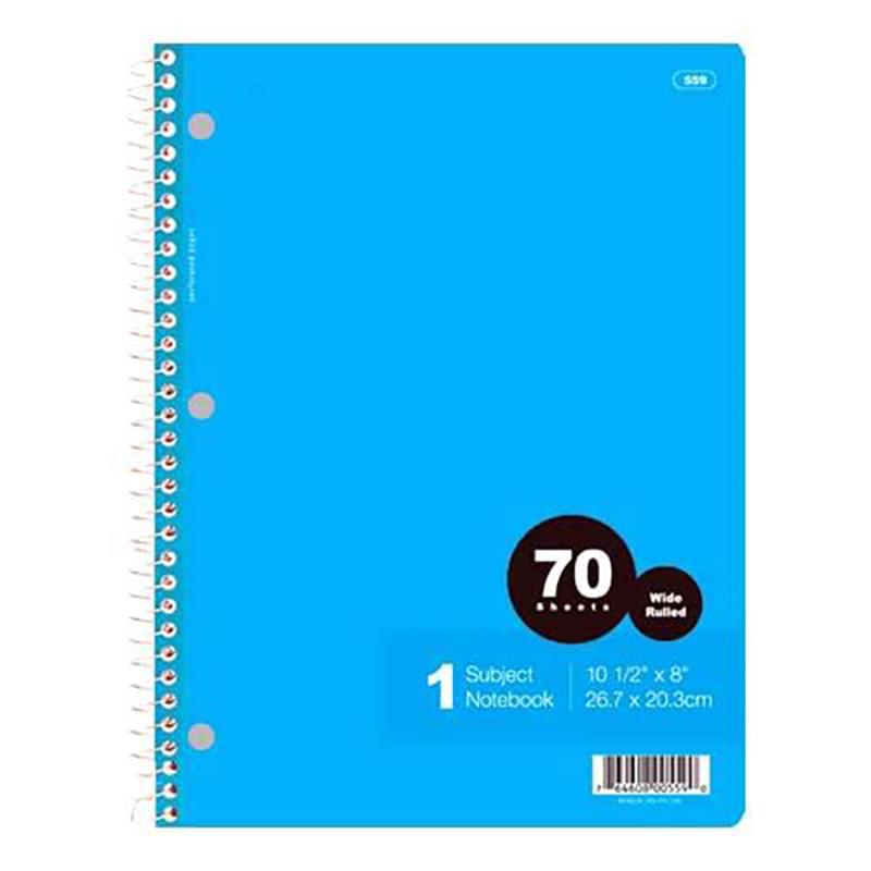 1 Subject Spiral Notebook 70 SHEET