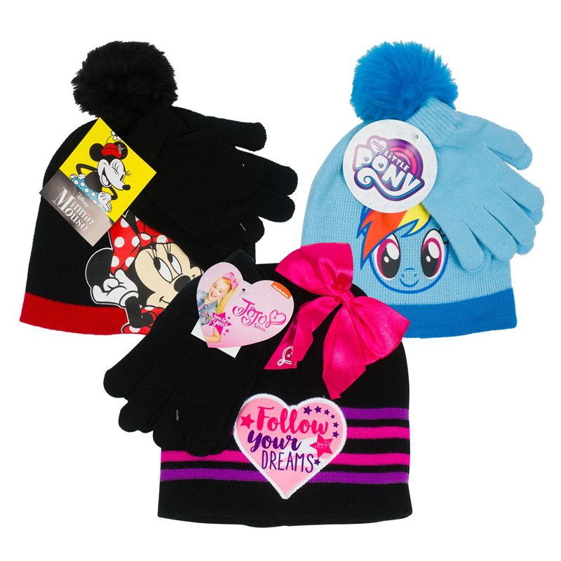2 pack HAT and Glove Set - 3 assorted