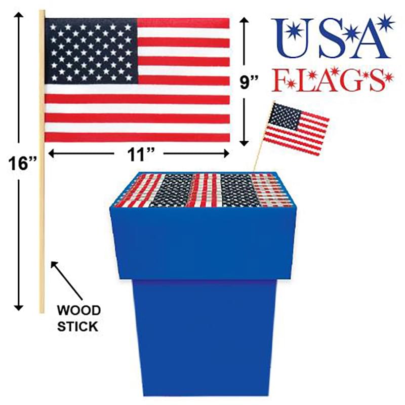 Usa FLAG With Wood Stick 960 Pc