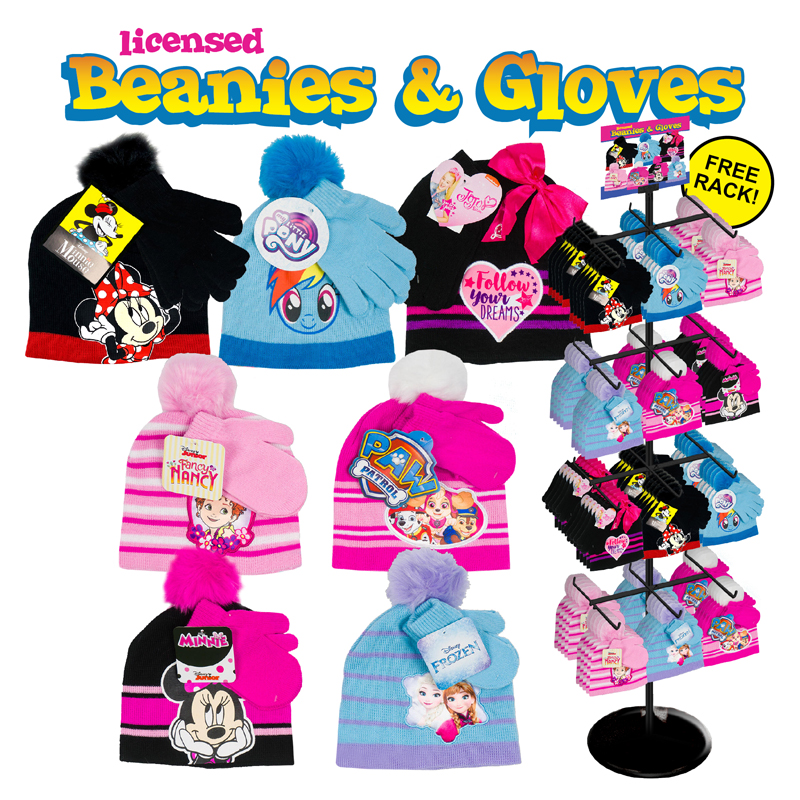 96pc Girls HAT & Glove Set Display