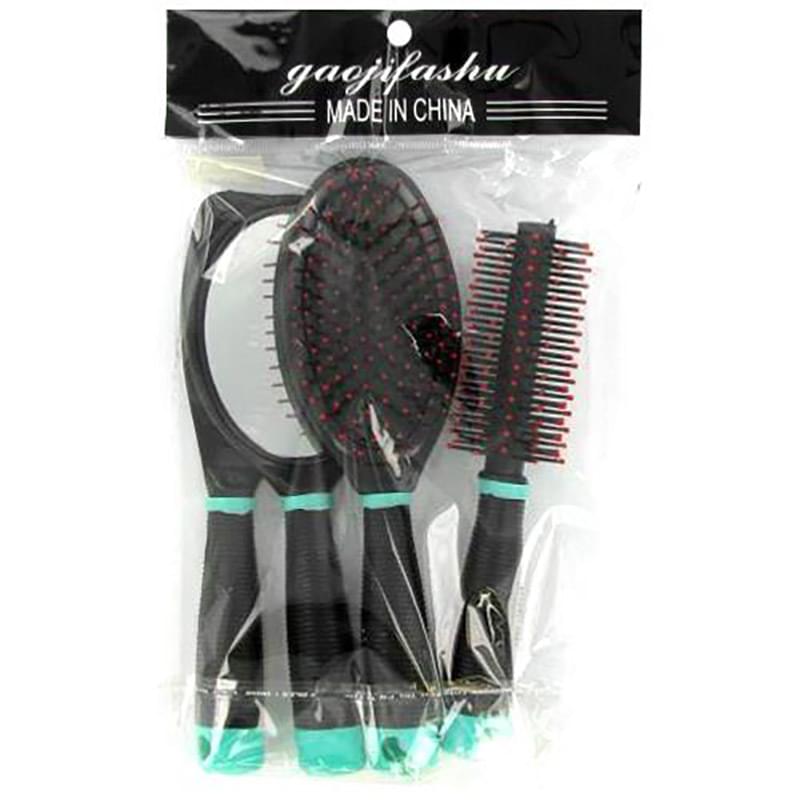 4Pc Hair Brush & MIRROR Set