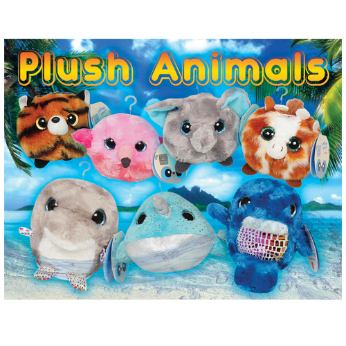 2-PLUSH3-DSP 8X10 Card Plush ANIMALs
