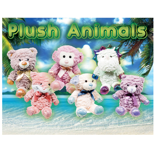 2-PLUSH12-DSP 8X10 Card Plush ANIMALs