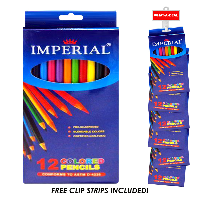 24Pc Color PENCILs 12 pack with 2 clip strips