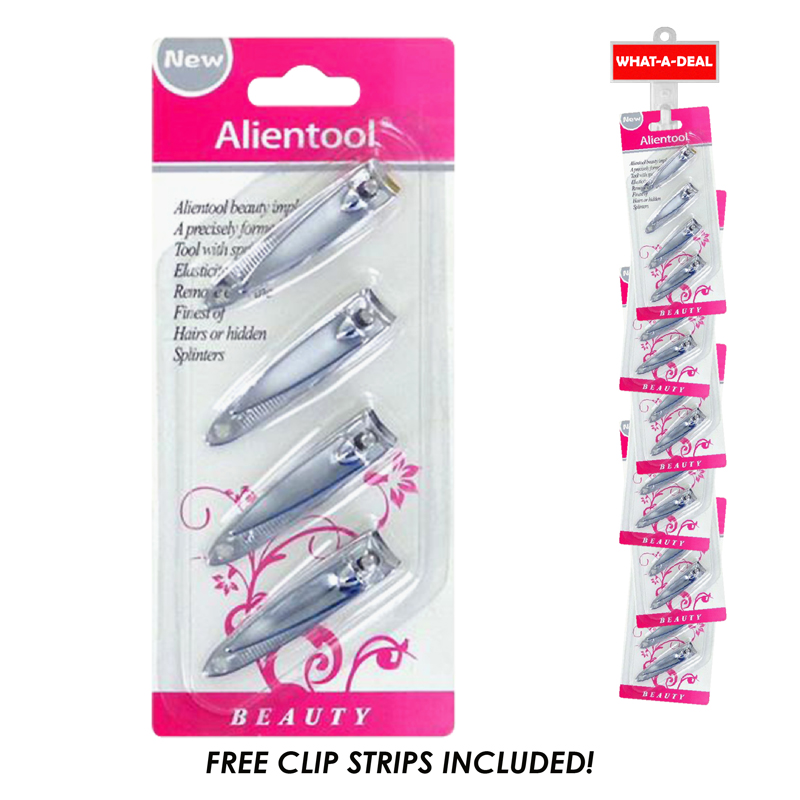24pc 4 pack Finger NAIL Clippers with 2 clip strips