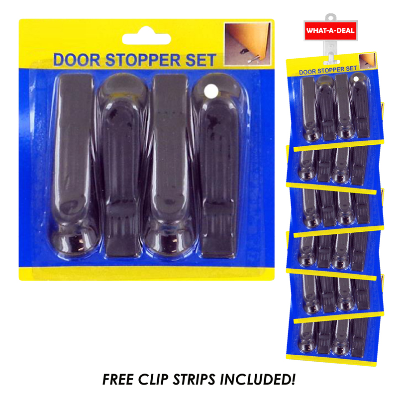 24pc DOOR Stop's 3 pack with 2 clip strip