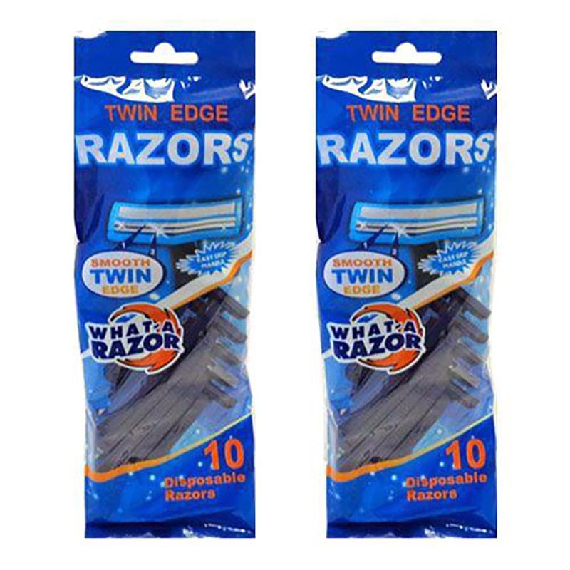 10 Pk Twin Blade Blue Mens RAZORs