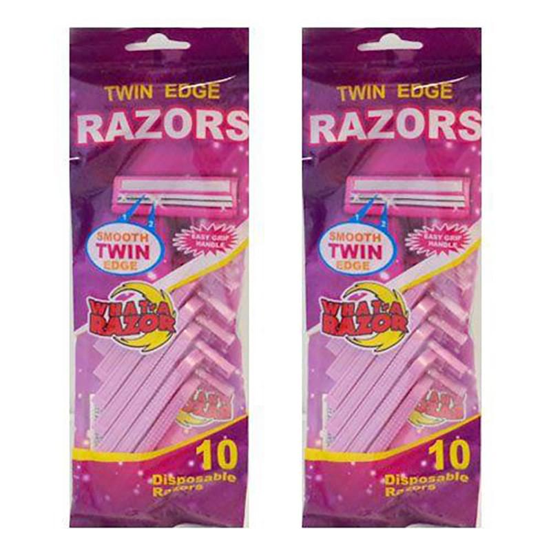 10 Pk Twin Blade Pink Ladies RAZORs