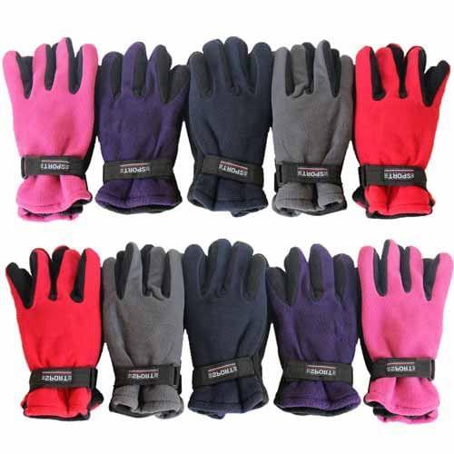 Ladies Fleece Gloves With Wrist BELT