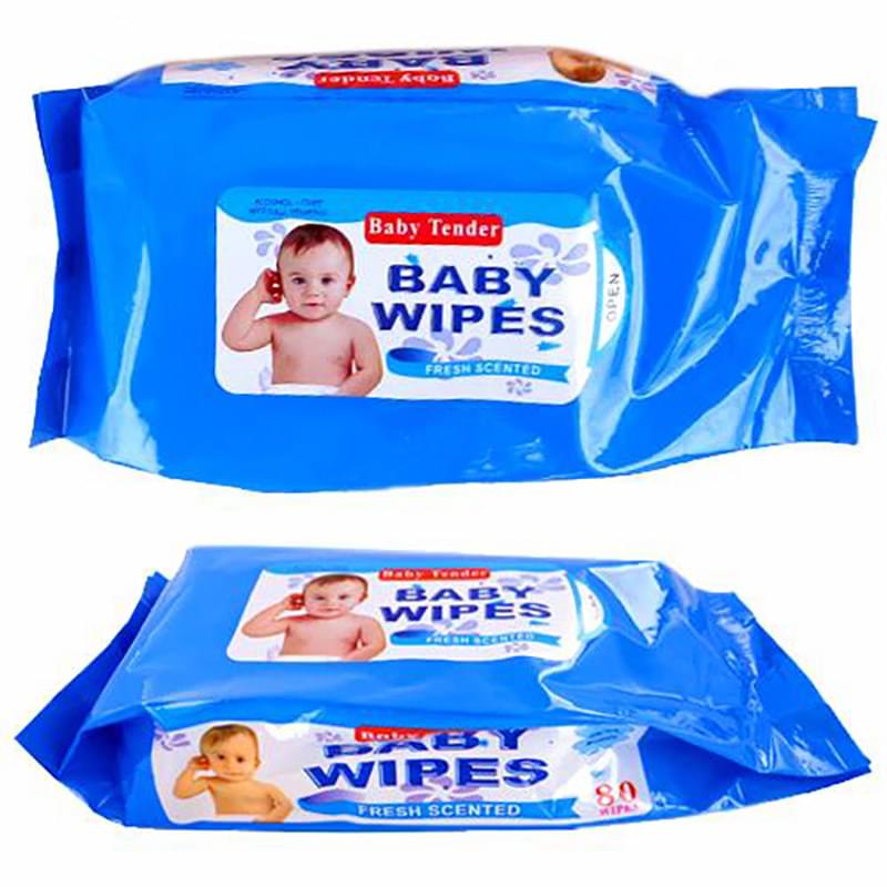 80 Count Baby Wipes Blue Package