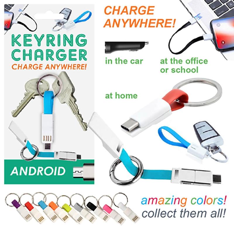 Android Key RING Charger assorted colors