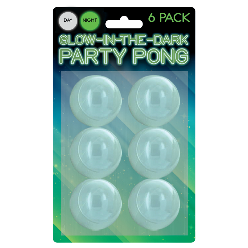 Glow In the Dark PING PONG Balls 6 Pc
