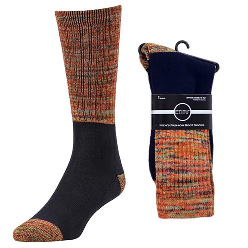 Single Pair Orange BOOT Socks 10-13