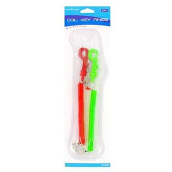 Coil Key Ring with Belt Clip 2 Pack