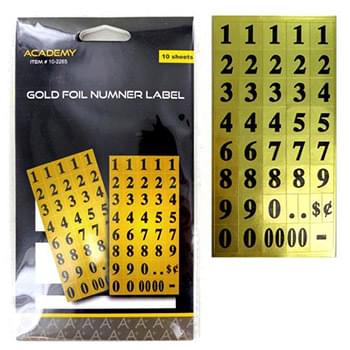 Gold Foil Number Label