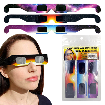 Solar Eclipse Glasses Space Design 3pk