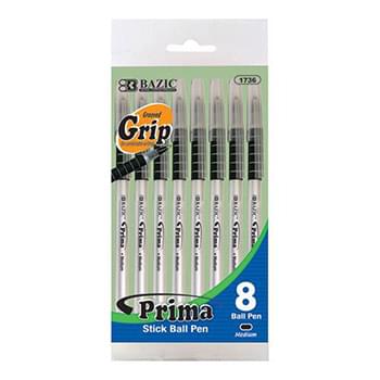 Prima Black Stick Pens 8 Pack