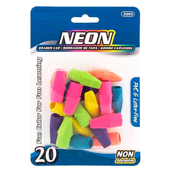 20 pack Neon Eraser Cap