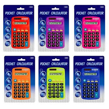 Calculator 8 Digit Pocket Size 6 Colors