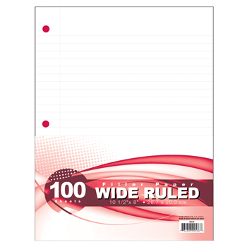 Wide Ruled 100 Sheet Filler Paper
