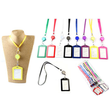 Pull out ID holder lanyard - 8 colors