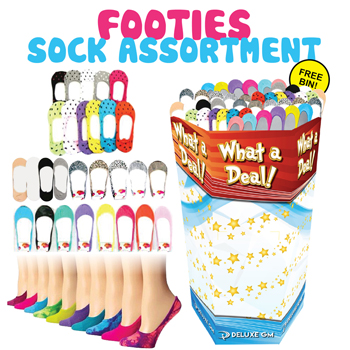 Footies Socks Assortment 144pc Display
