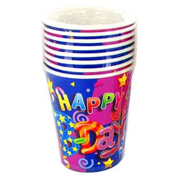 Happy B-Day Paper Cups
