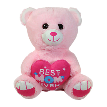 10" Plush Pink Mother's Day Bear with Heart