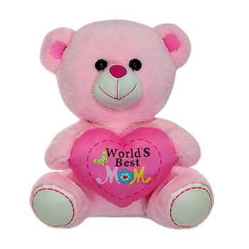 10" Plush Pink Mother's Day Bear with Heart