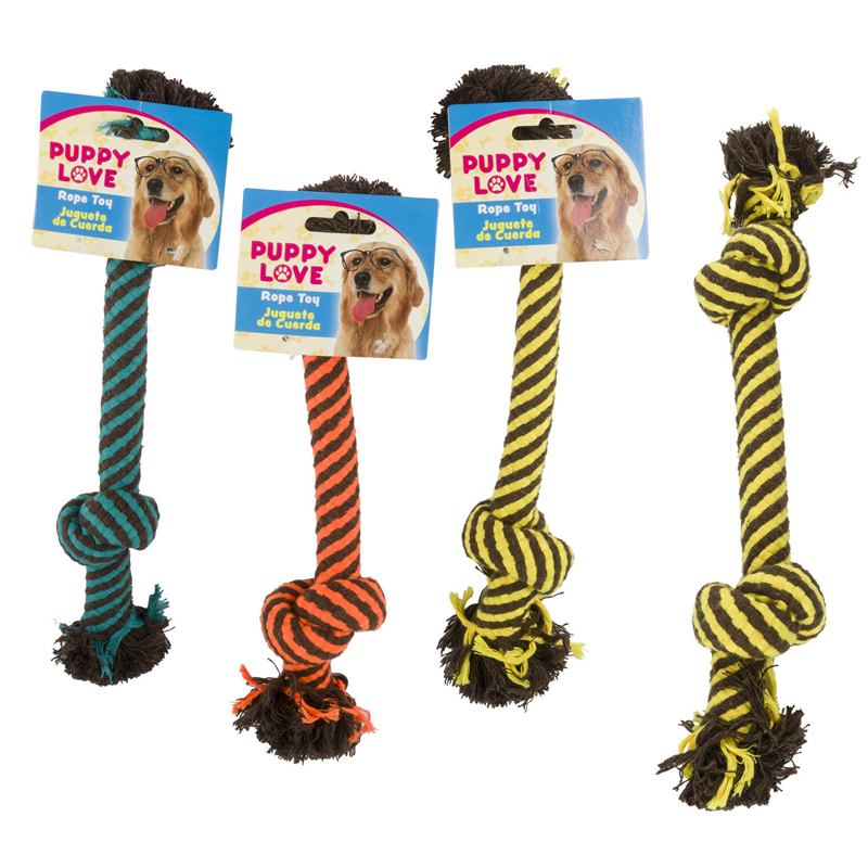 11" Rope Dog toy - 3 colors