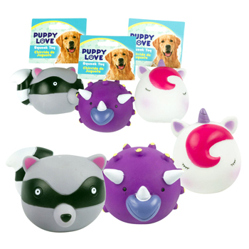 3.9" Animal Dog Toys - 3 assorted