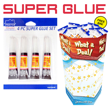 4 pack Super Glue 216pc display
