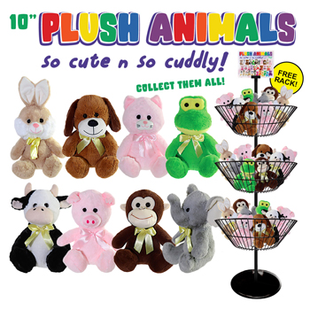 48pc 10" Animal Plush Toy Display