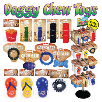 192pc Dog Rubber Chew Toy Display