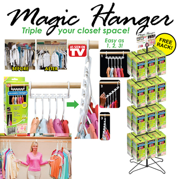 100pc Closet 8 pack Space Saver Hangers Display