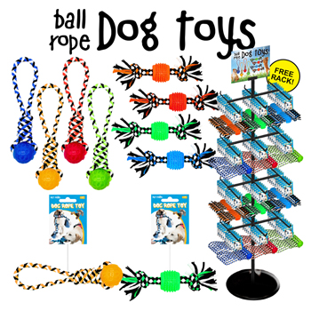 144pc Rope Dog Toys  with balls Display