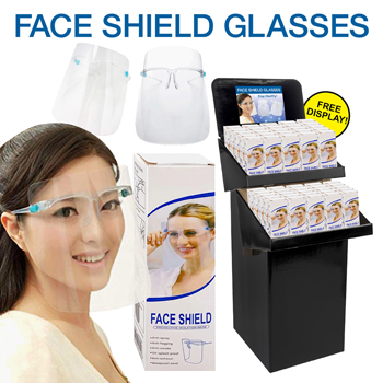 200 PC Face Shield Glasses With Display
