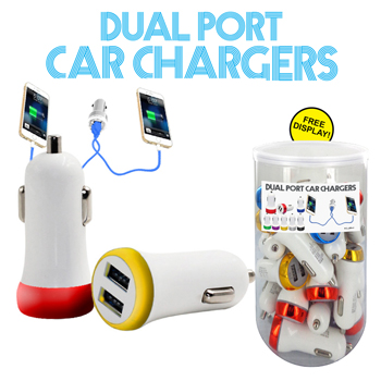 24Pc 12 Volt Dual Adapter Car Charger