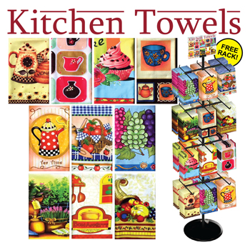 288pc Kitchen Towel Display - 10 styles