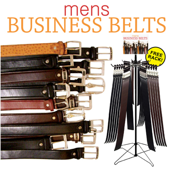 72pc Mens Leather Business Belt Display