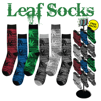 288pc Leaf Sock Display