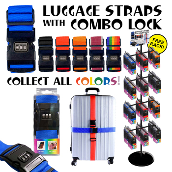 72pc Luggage Strap with Lock Display